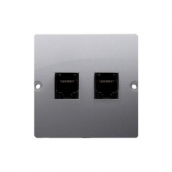 KONTAKT-SIMON Basic Gniazdo podwójne telefonicz 2xRJ11 stal inox BMTF2.02/21