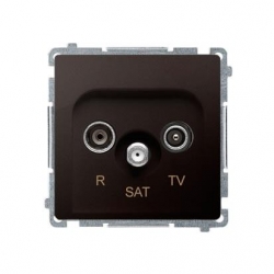 KONTAKT-SIMON Basic Gniazdo R/TV/SAT przelot. czekoladowy BMZAR-SAT10/P.01/47
