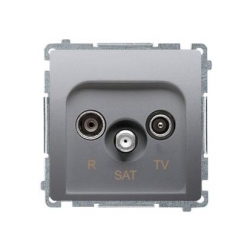 KONTAKT-SIMON Basic Gniazdo R/TV/SAT końcowe stal inox BMZAR-SAT1.3/1.01/21