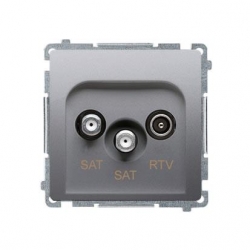 KONTAKT-SIMON Basic Gniazdo SAT/SAT/RTV końcowe stal inox BMZAR+SAT3.1-P2.01/21