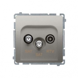 KONTAKT-SIMON Basic Gniazdo SAT/SAT/RTV końcowe satynowe BMZAR+SAT3.1-P2.01/29