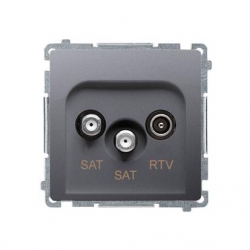 KONTAKT-SIMON Basic Gniazdo SAT/SAT/RTV końcowe srebrny BMZARSAT3.1-P2.01/43