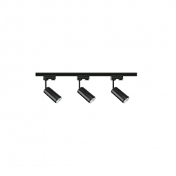 Zestaw 3x lampa BOLZANO 1F czarna z żarówką led gu10 PHILIPS 5W ciepła biała + szynoprzewód 1m kolor czarny