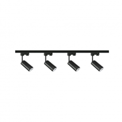 Zestaw 4x lampa BOLZANO 1F czarna z żarówką led gu10 PHILIPS 5W ciepła biała + szynoprzewód 1m kolor czarny