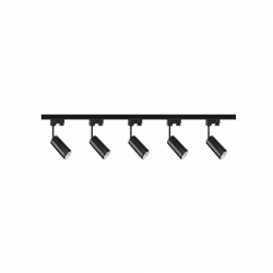 Zestaw 5x lampa BOLZANO Track 3F czarna z żarówką led gu10 PHILIPS 5W ciepła biała + szynoprzewód 2 x 2m kolor czarny