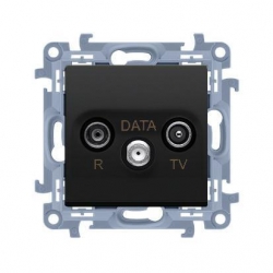 KONTAKT-SIMON Simon10 Gniazdo antenowe R-TV-DATA czarny mat