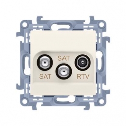 KONTAKT-SIMON Simon10 Gniazdo antenowe SAT-SAT-RTV kremowe