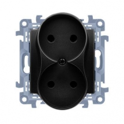 KONTAKT-SIMON Simon10 Gniazdo wtyczkowe b/u czarny mat 16A 250V IP20