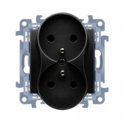 KONTAKT-SIMON Simon10 Gniazdo wtyczkowe z/u 16A 250V IP20 czarny mat