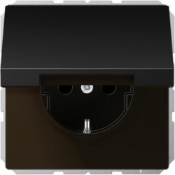 JUNG LS990 Gniazdo SCHUKO IP44 z klapką ciemne aluminium