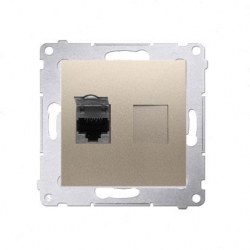 KONTAKT-SIMON Simon54 Gniazdo poj. komp. RJ45 kat.6 złoty D61E.01/44