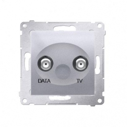 KONTAKT-SIMON Simon54 Gniazdo antenowe DATA/TV srebrny DAD1.01/43
