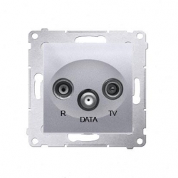 KONTAKT-SIMON Simon54 Gniazdo antenowe R/TV/DATA srebrny mat DAD.01/43