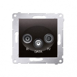 KONTAKT-SIMON Simon54 Gniazdo antenowe R/TV/DATA antracyt DAD.01/48