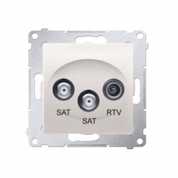 KONTAKT-SIMON Simon54 Gniazdo antenowe RTV/SAT/SAT końcowe kremowe DASK2.01/41