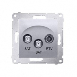 KONTAKT-SIMON Simon54 Gniazdo antenowe RTV/SAT/SAT końc srebrny mat DASK2.01/43
