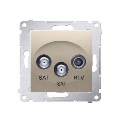 KONTAKT-SIMON Simon54 Gniazdo antenowe SAT/SAT/RTV końc. złoty mat DASK2.01/44