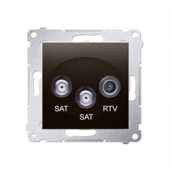 KONTAKT-SIMON Simon54 Gniazdo antenowe SAT/SAT-RTV brąz mat DASK2.01/46