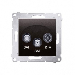 KONTAKT-SIMON Simon54 Gniazdo antenowe SAT/SAT/RTV końcowe antracyt DASK2.01/48