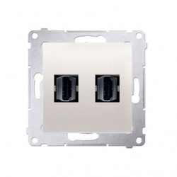 KONTAKT-SIMON Simon54 Gniazdo podwójne HDMI kremowe DGHDMI2.01/41