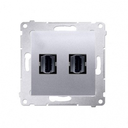 KONTAKT-SIMON Simon54 Gniazdo podwójne HDMI srebrny mat DGHDMI2.01/43