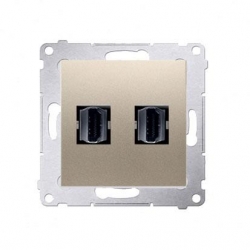 KONTAKT-SIMON Simon54 Gniazdo podwójne HDMI złoty mat DGHDMI2.01/44