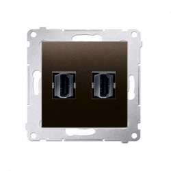 KONTAKT-SIMON Simon54 Gniazdo podwójne HDMI brąz mat DGHDMI2.01/46