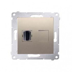 KONTAKT-SIMON Simon54 Gniazdo HDMI metalizowane złoty mat DGHDMI.01/44