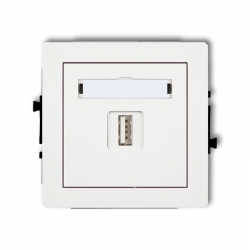 Karlik DECO gniazdo pojedyncze USB-AA 2.0 biały PODTYNKOWY bez ramki IP 20 DGUSB-1