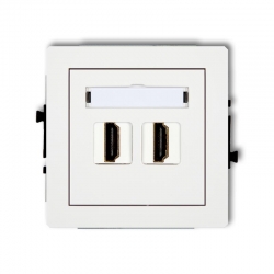 Karlik DECO gniazdo podwójne HDMI biały PODTYNKOWY bez ramki IP 20 DHDMI-2