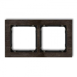 Karlik DECO Ramka uniwersalna podwójna - efekt drewna ramka wenge spód czarny efekt wenge PODTYNKOWY  IP 20 DRD-2G