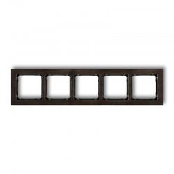 Karlik DECO Ramka uniwersalna 5-krotna - efekt drewna ramka wenge spód czarny efekt wenge PODTYNKOWY  IP 20 DRD-5G