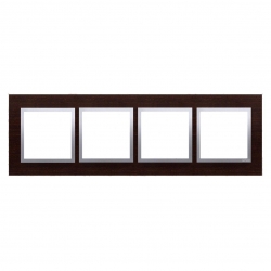 KONTAKT-SIMON Simon54 Ramka poczwórna Nature-Drewno srebrne wenge DRN4/84