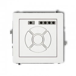 Karlik DECO elektroniczny sterownik roletowy przycisk centralny/dodatkowy biały PODTYNKOWY bez ramki IP 20, 230V~ 50Hz max 150W DSR-6