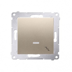 KONTAKT-SIMON Simon 54 Łącznik schodowy z podświetleniem złoty mat 16AX 250V DW6AL.01/44