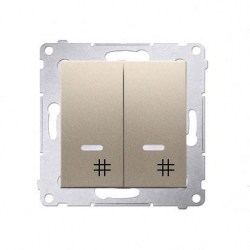 KONTAKT-SIMON Simon54 Łącznik krzyżowy podwójny podśw. złoty mat DW7/2l.01/44