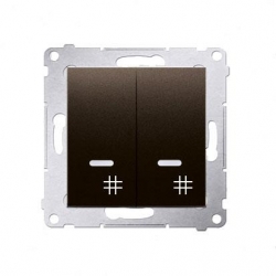 KONTAKT-SIMON Simon54 Łącznik krzyżowy podwójny podśw. brąz mat DW7/2l.01/46