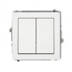 Karlik DECO łącznik podwójny krzyżowy biały PODTYNKOWY bez ramki IP20 10AX 250V DWP-66.1 (bez piktogramu)