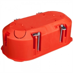 ELEKTRO-PLAST NASIELSK Puszka 0210-00 podtynkowa 2x60mm p/t regips płytka pomarańczowa do ścian pustych