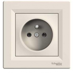 SCHNEIDER ELECTRIC ASFORA Gniazdo pojedyncze z/u kremowy EPH2800123