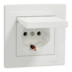 SCHNEIDER ELECTRIC ASFORA Gniazdo poj. SCHUKO z/u IP44 z klapką białe EPH3100121