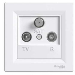 SCHNEIDER ELECTRIC ASFORA Gniazdo RTV-SAT przelotowe 4dB białe EPH3500221