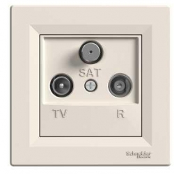SCHNEIDER ELECTRIC ASFORA Gniazdo RTV-SAT przelotowe 4dB krem EPH3500223