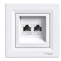 SCHNEIDER ELECTRIC ASFORA Gniazdo komp podw 2xRJ45 kat.6 białe EPH4800121