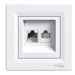 SCHNEIDER ELECTRIC ASFORA Gniazdo kat.5e RJ45 + RJ12 białe EPH4900121