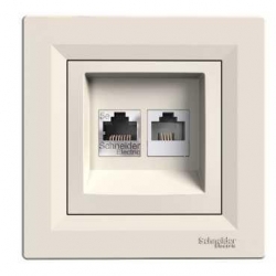 SCHNEIDER ELECTRIC ASFORA Gniazdo kat.5e RJ45 + RJ12 kremowy EPH4900123