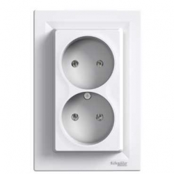 SCHNEIDER ELECTRIC ASFORA Gniazdo podwójne b/u białe EPH9700221