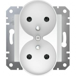 SCHNEIDER ELECTRIC ASFORA Gniazdo podwójne z/u białe bez ramki EPH9810221