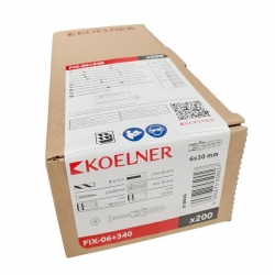KOELNER kołek rozporowy FIX 6 z wkrętem 3,5x40mm polipropylen 200szt FIX-06+340