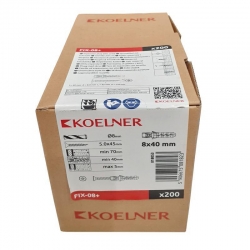 KOELNER kołek rozporowy FIX fi 8 z wkrętem 5,0x45mm polipropylen 200szt FIX-08+